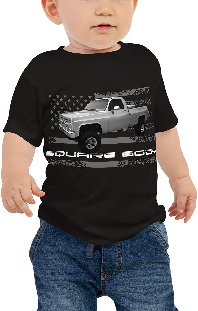 Chevy C10 Square Body Pickup Truck Baby Jersey Short Sleeve T-Shirt Black