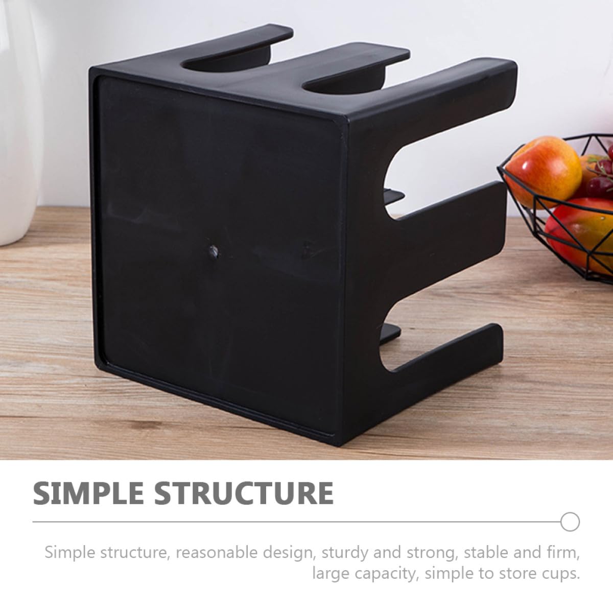 Support de Rangement Pratique et Résistant en Acrylique pour Gobelets Jetables Noir, Grosse Capacité Porte-gobelets Papier pour Bureau et Maison