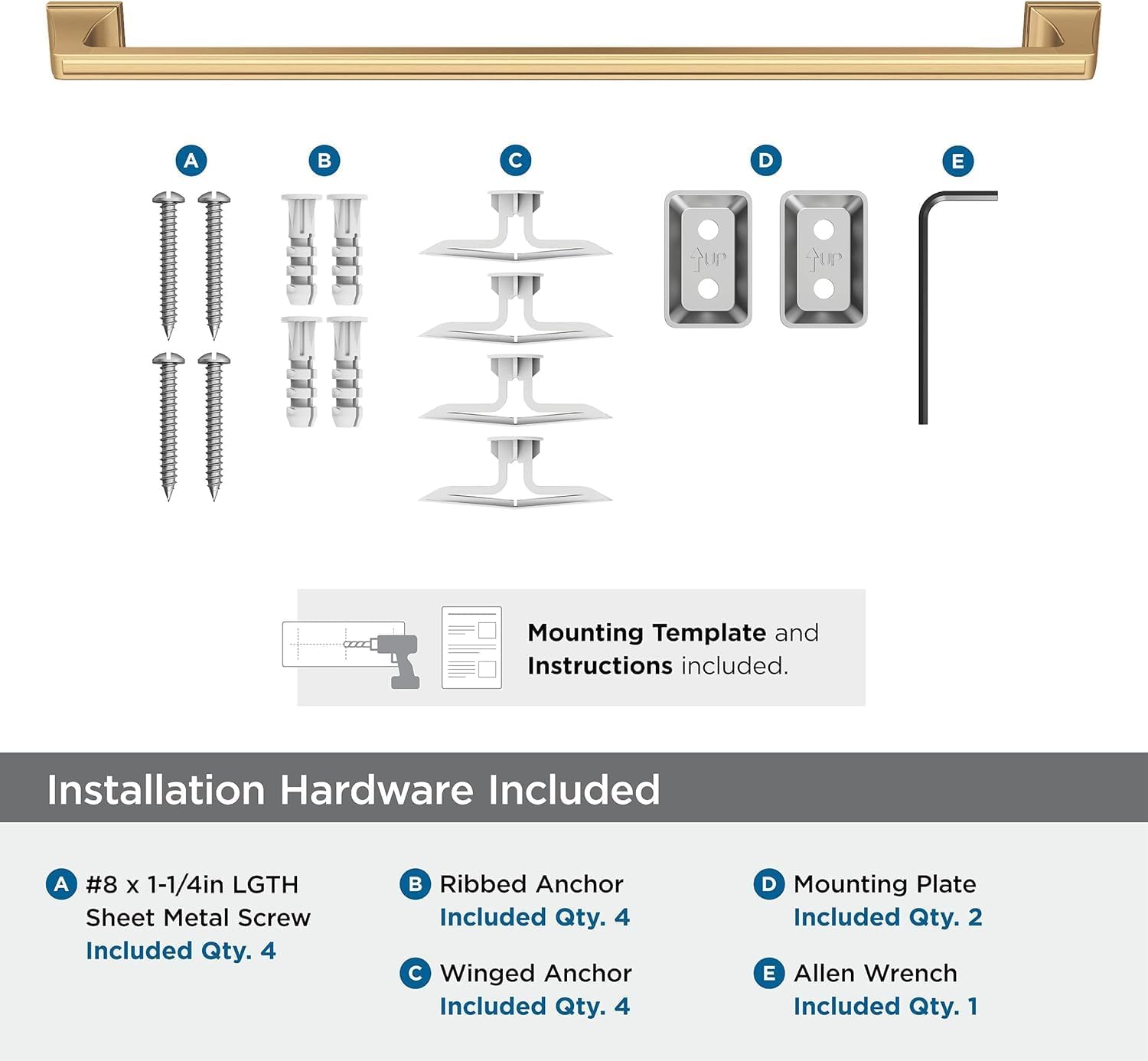 Amerock BH36024CZ | Champagne Bronze Towel Bar | 24 in (610 mm) Towel Rack | Mulholland | Bathroom Towel Holder | Bathroom Hardware | Bath Accessories