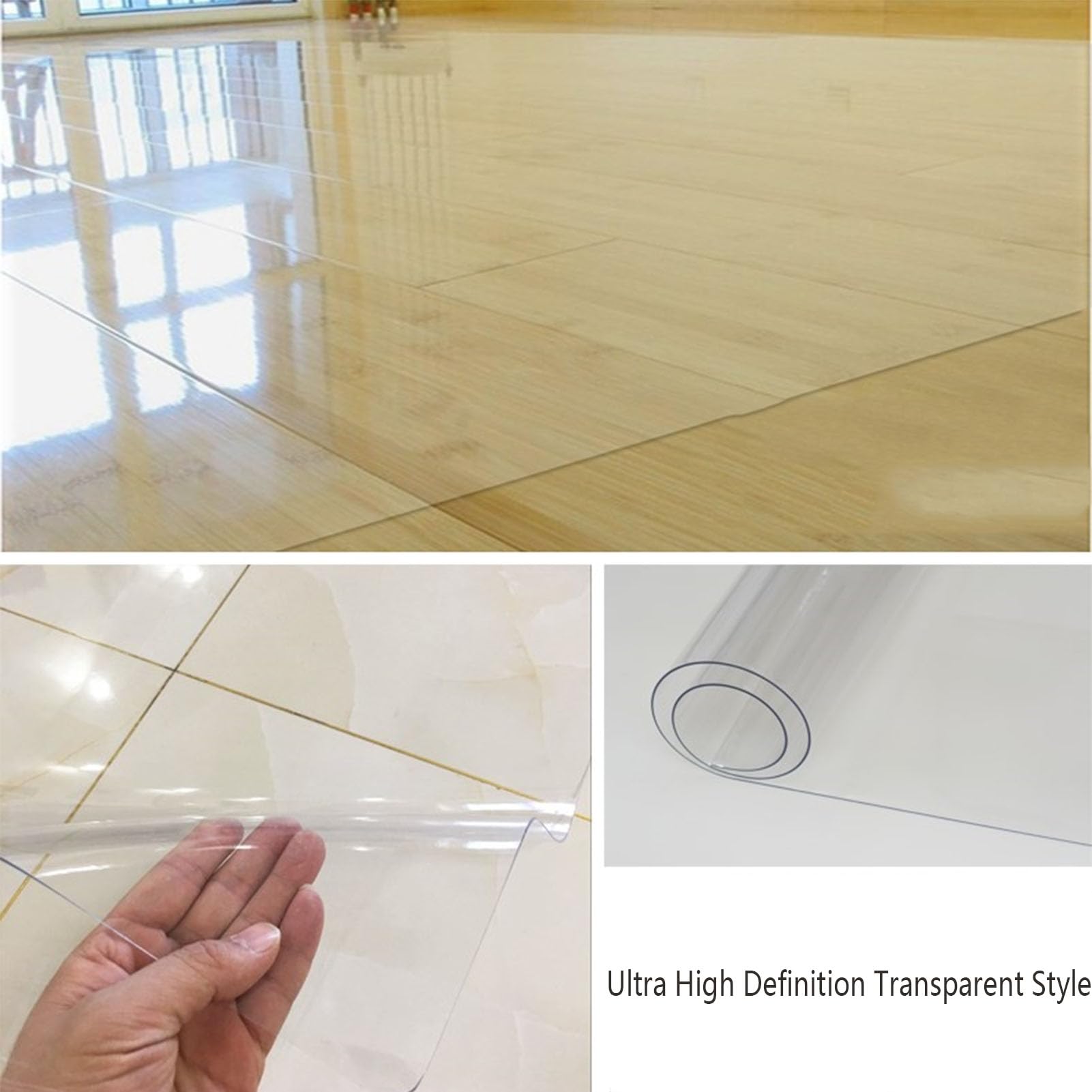 Alfombrilla de PVC transparente para silla de muebles de oficina, resistente a los arañazos, tapete protector para parquet de madera dura, 120 x 120 cm
