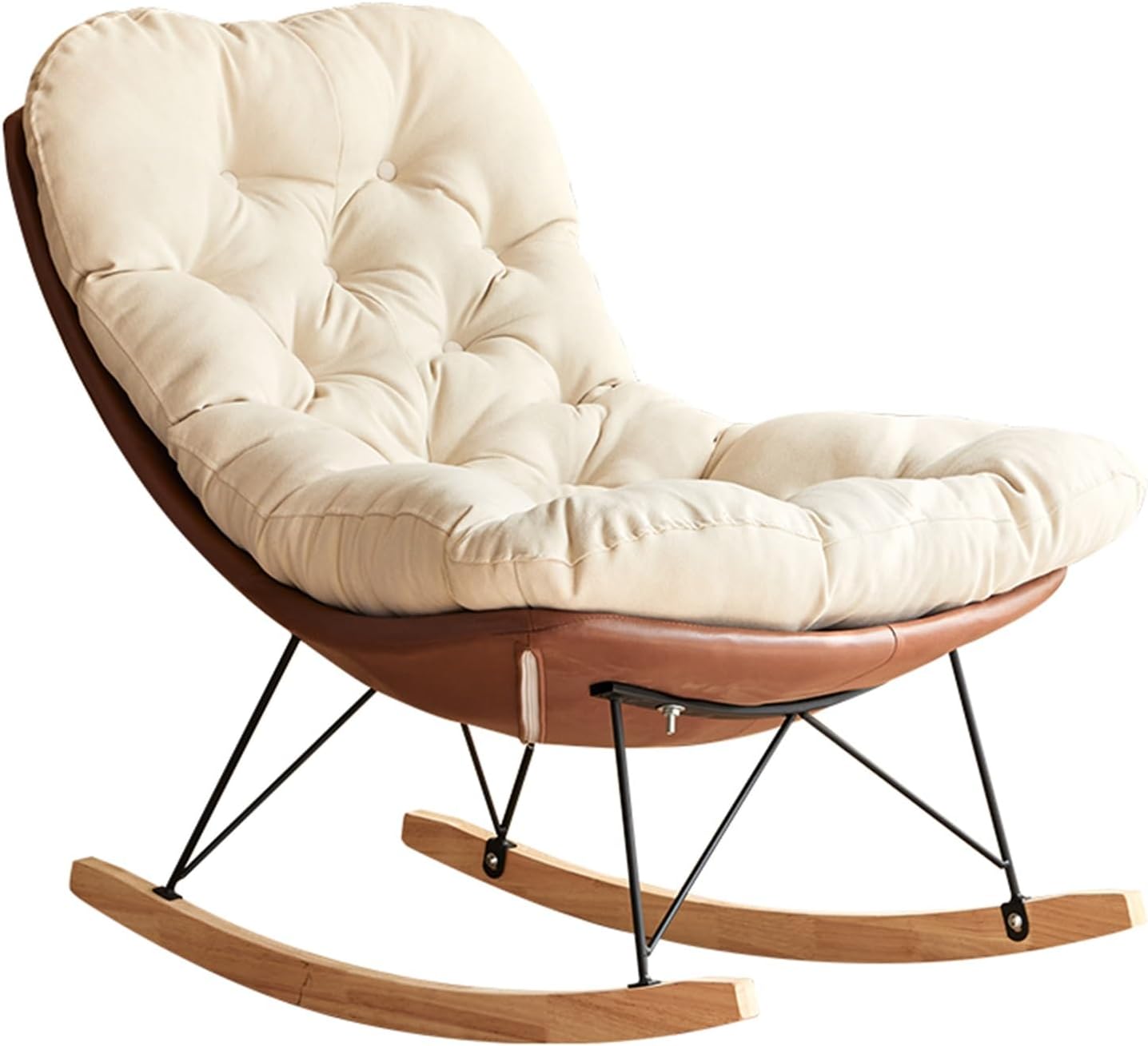 Outdoor Patio Rocking Chair Oversized Egg Rocking Chair Modern Lounge Chair Comfy Rocker Recliner Chair for Patio Yard Garden Living Room Indoor & Outdoor