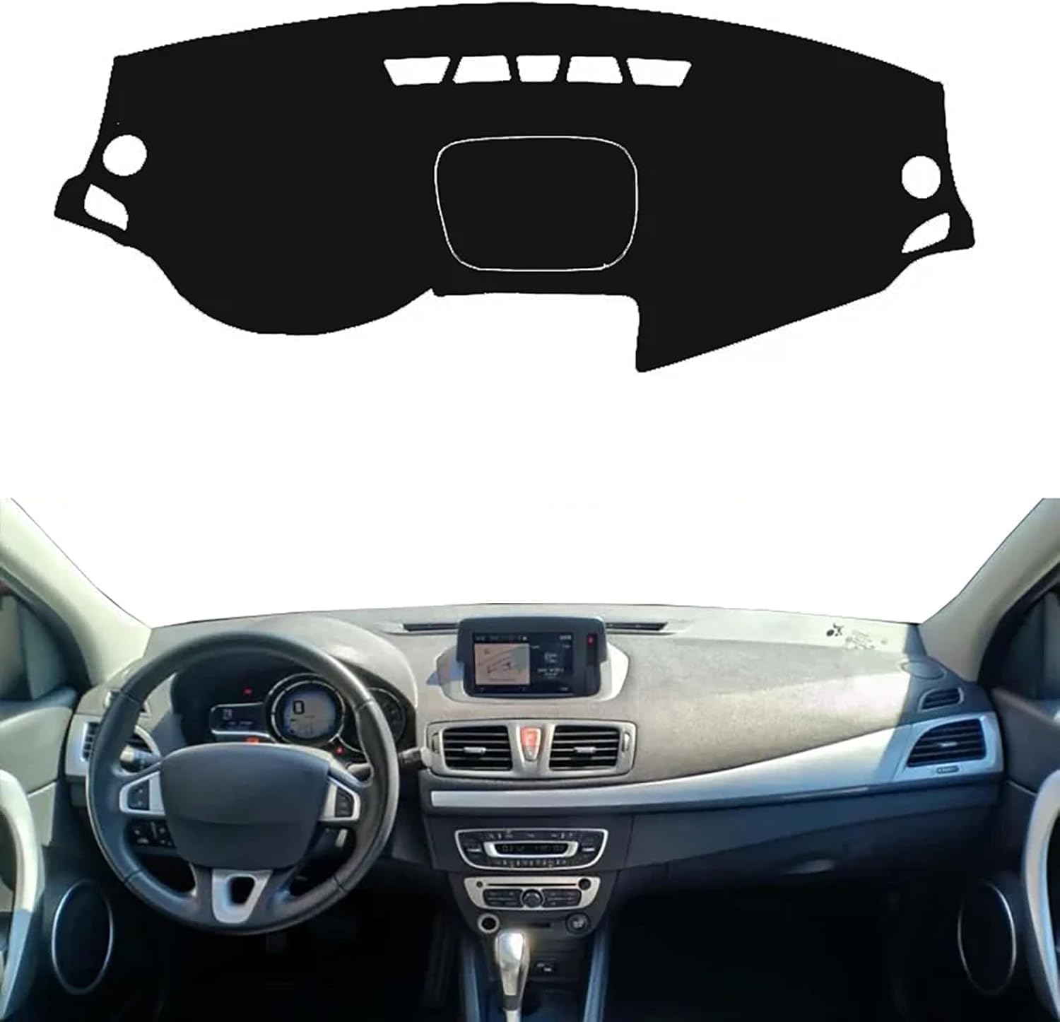 DdaiXQ Car Dashboard Mat For Renault Fluence Samsung SM3 L38 2009-2017, Anti Slip Anti Glare Dustproof Dashboard Cover Pad Protector Dash Cover Sunshade Dashmat