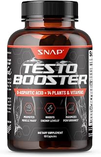 Snap Testosterone Booster for Men - Promotes Muscle Growth, Booster for Men Sexual Drive, Enhancing Natural Energy, Stamina & Strength, Tongkat Ali, Other Power Vitamins…