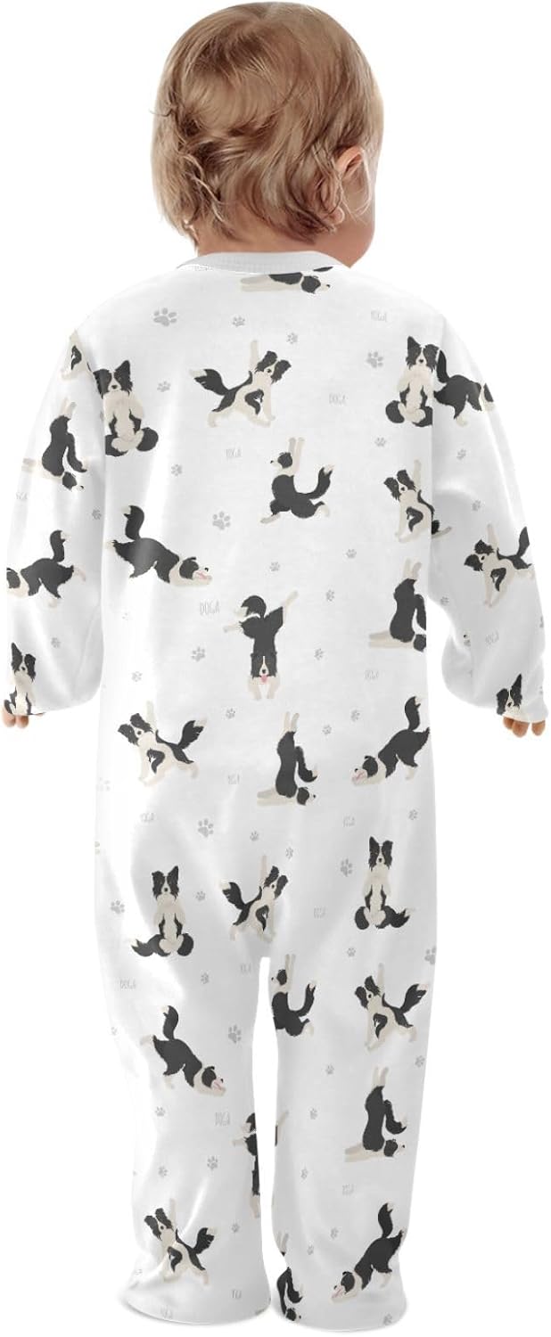 vvfelixl Exercises Doberman Dog Baby Sleepers For Girl Boys Newborn Baby Play One-Piece Footies For 0-24 Months White