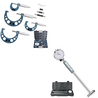 مجموعة ميكرومتر خارجي HDLNKAK 0-4" + مقاييس قطر القرص 2"-6"/0.001" مقاييس قطر القرص الموسع، قياس مقاييس قطر الأسطوانة، مجموعة مقاييس القطر لضمان الدقة للميكانيكي