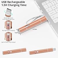 Vista 4 de TBTeek Juguetes para gatos, con funda de metal, 2 piezas, recargable, 7 patrones ajustables, juguete interactivo para gatitos, mascotas, perros, Oro