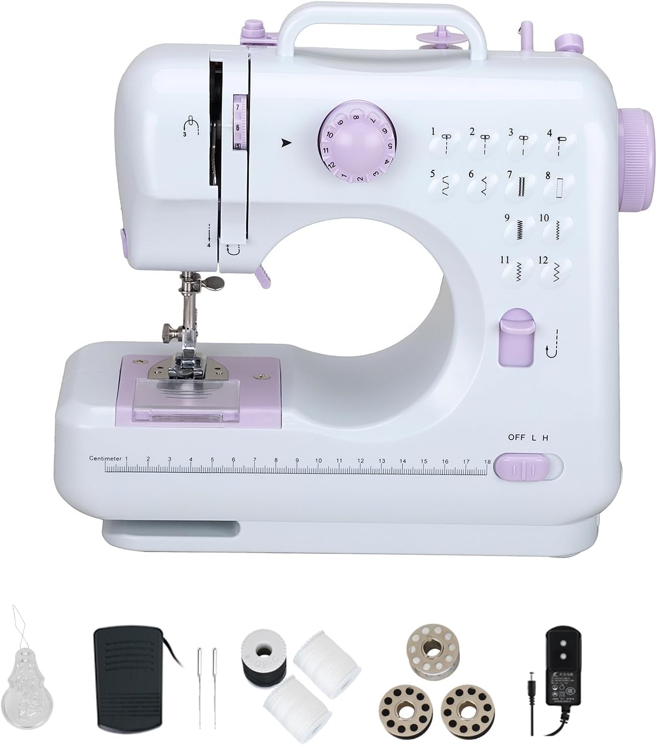 Macchina Per Cucire Per Principianti Con Manuale In 5 Lingue, Doppio Filo Con Due Velocità, 12 - Foto 10