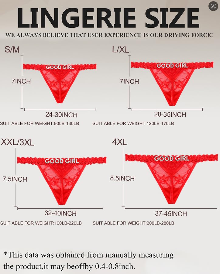 Image of Sexy Underwear for Women Lace Panties Sexy Thong with Funny Rhinestone Letters for Couple Gifts