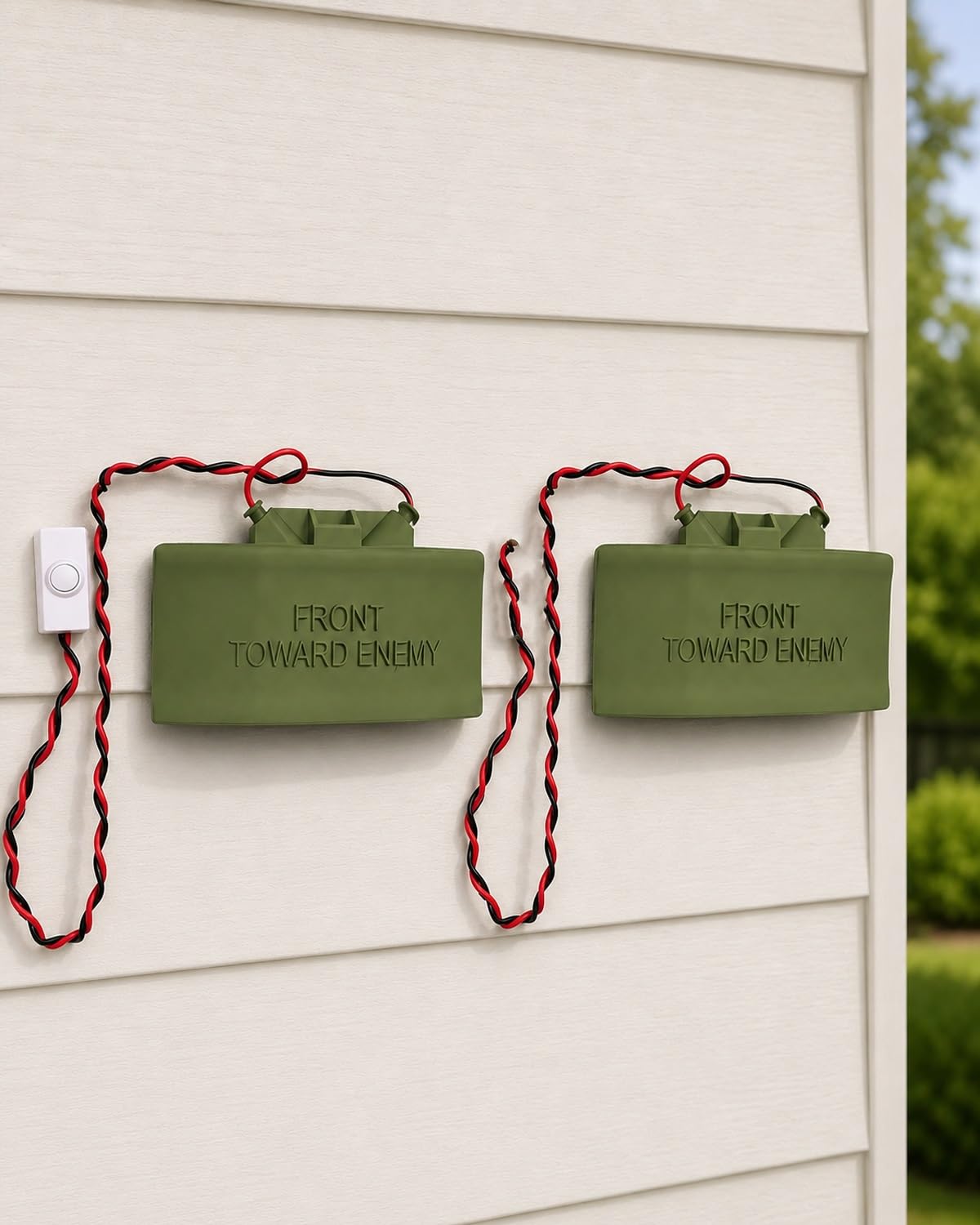 Door Mine Landmine Doorbell Sign Funny Pranks Gag Gifts for Adults Front Toward Enemy Fake Prop No Soliciting Door Bell Cover Decor Easy Stick-On Practical Joke Accessory for Daily Use — image 1