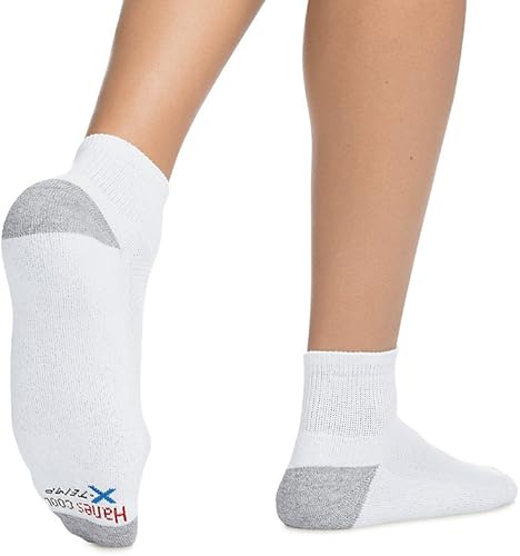 Hanes X-Temp Comfort Cool Tobillo para hombre, paquete de 6, Blanco