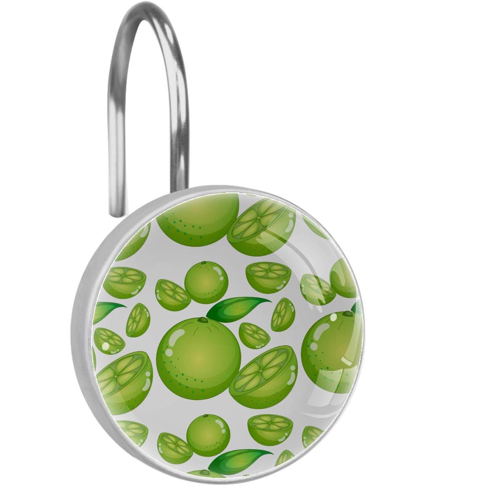 Crochets de rideau de douche salle de bain acier inox fruits