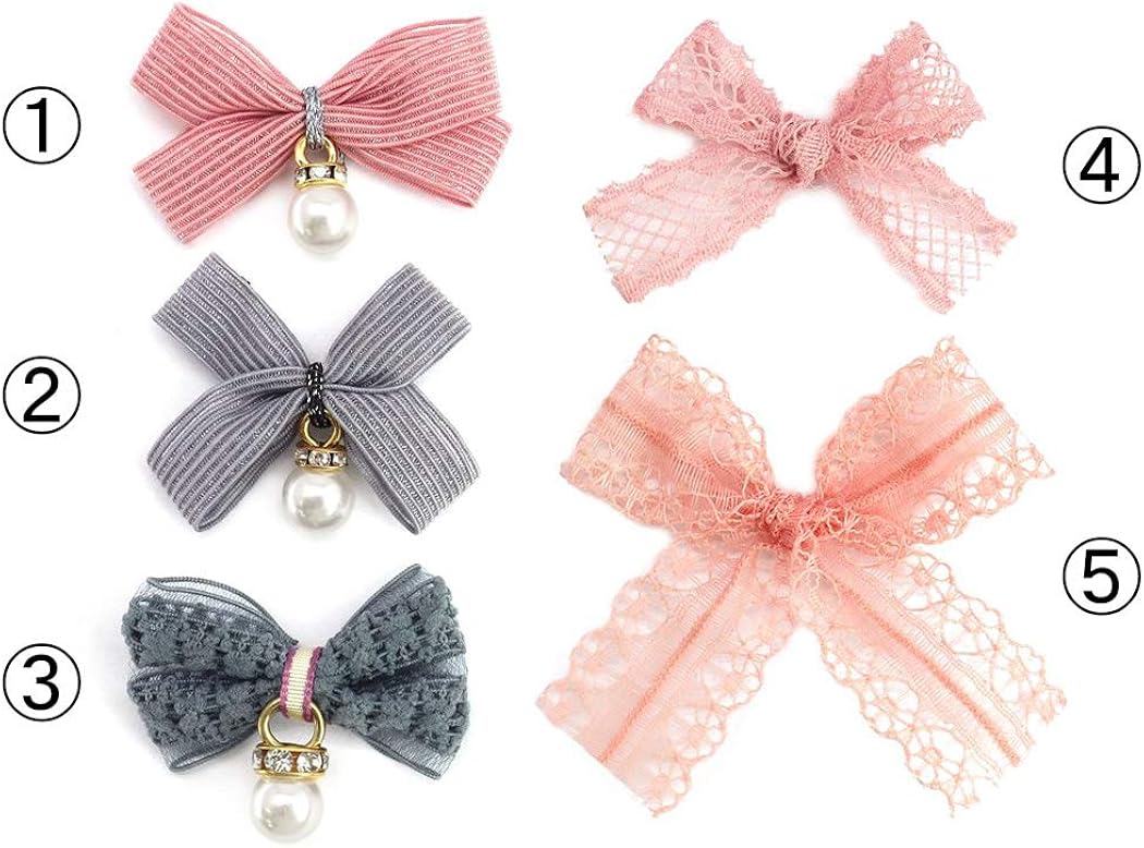 150円】新品 ピンクパールリボンパーツ 8個