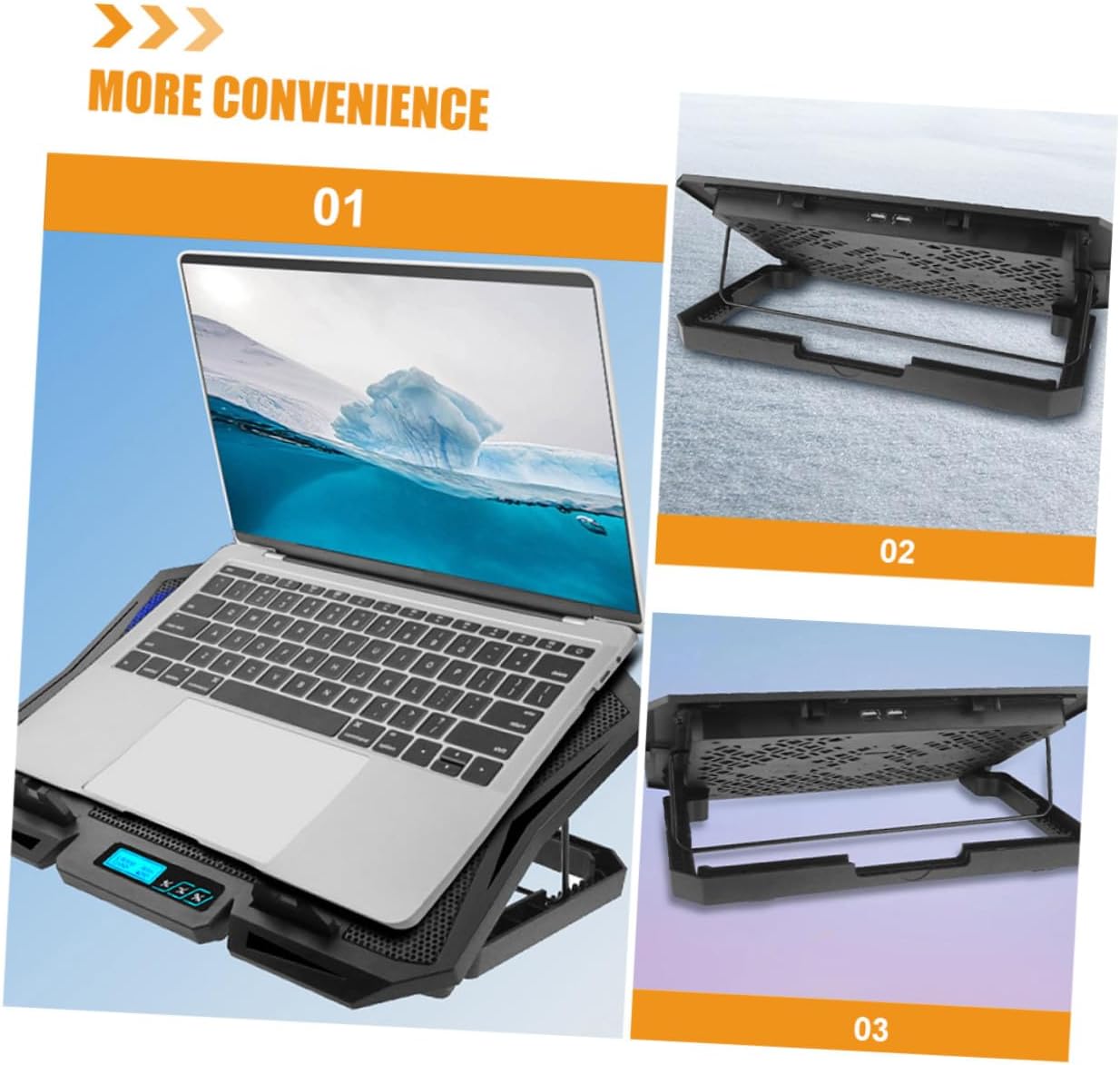 Laptop Cooling Pad with Fan 15.6-inch Quiet Adjustable Speed Cooling Stand for Notebook Laptops Blue LED Light for Gaming and Office Use