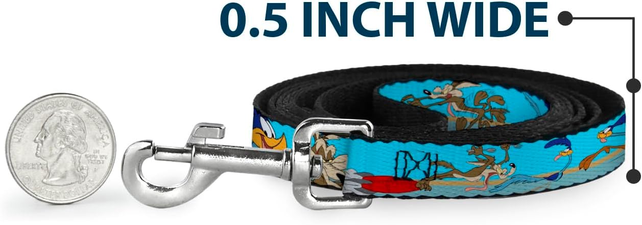 Dog Leash Road Runner Wile E Coyote Scene2 Desert 6 Feet Long 1.0 Inch Wide