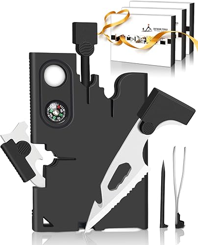 Miniatura 10 de Herramienta de tarjeta de crédito mejorada  Relleno de calcetines de Navidad 18 en 1 multiherramienta genial  Regalos de cumpleaños de Navidad para