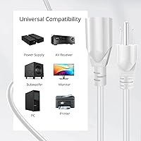 Vista 4 de TNP - Tira de cable de extensión de alimentación universal (3 pies), cable de extensión de 3 clavijas para exteriores e interiores, cable extensor