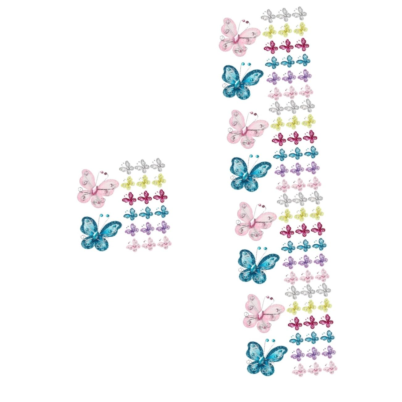 OSALADI 5 Sätze Teiliges Schmetterlings Dekorationen Mit Glitzersteinen Organza Schmetterlinge Für DIY Hochzeitsfeiern Partys Und Wohnraumgestaltung Bastel Accessoires Für 36 Stück * 5