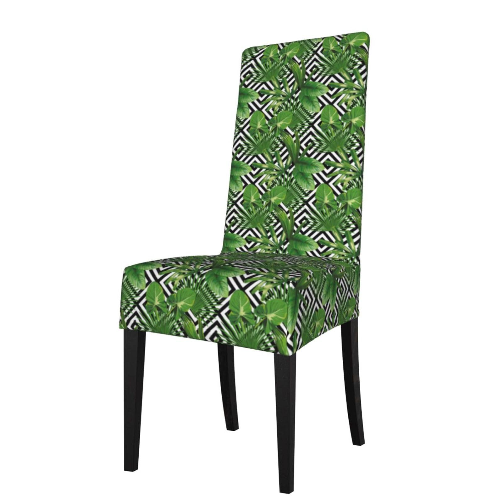 LKYMOH Green Leaves Of Palm Tree Tropical Plant, Chair Covers Stretch Chair Slipcovers for Dining Room, for Party Pet Protection Universal Fit Soft Polyester