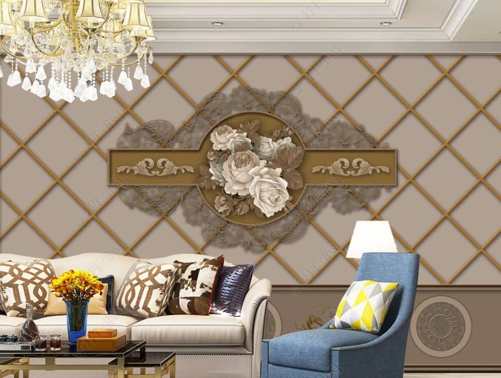 Papier peint intissé motif floral poster géant mural 250x175 pour salon