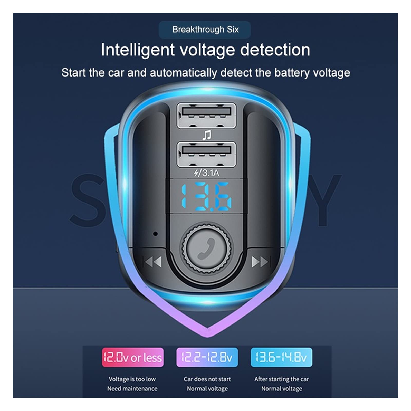 Adaptateur Audio Bluetooth Voiture Bluetooth sans Fil FÉMININ Émetteur MP3 Lecteur Radio Adaptateur Mains Libres FÉMININ Kit de modulateur Dual USB Support de Chargeur u Disque TF Carte