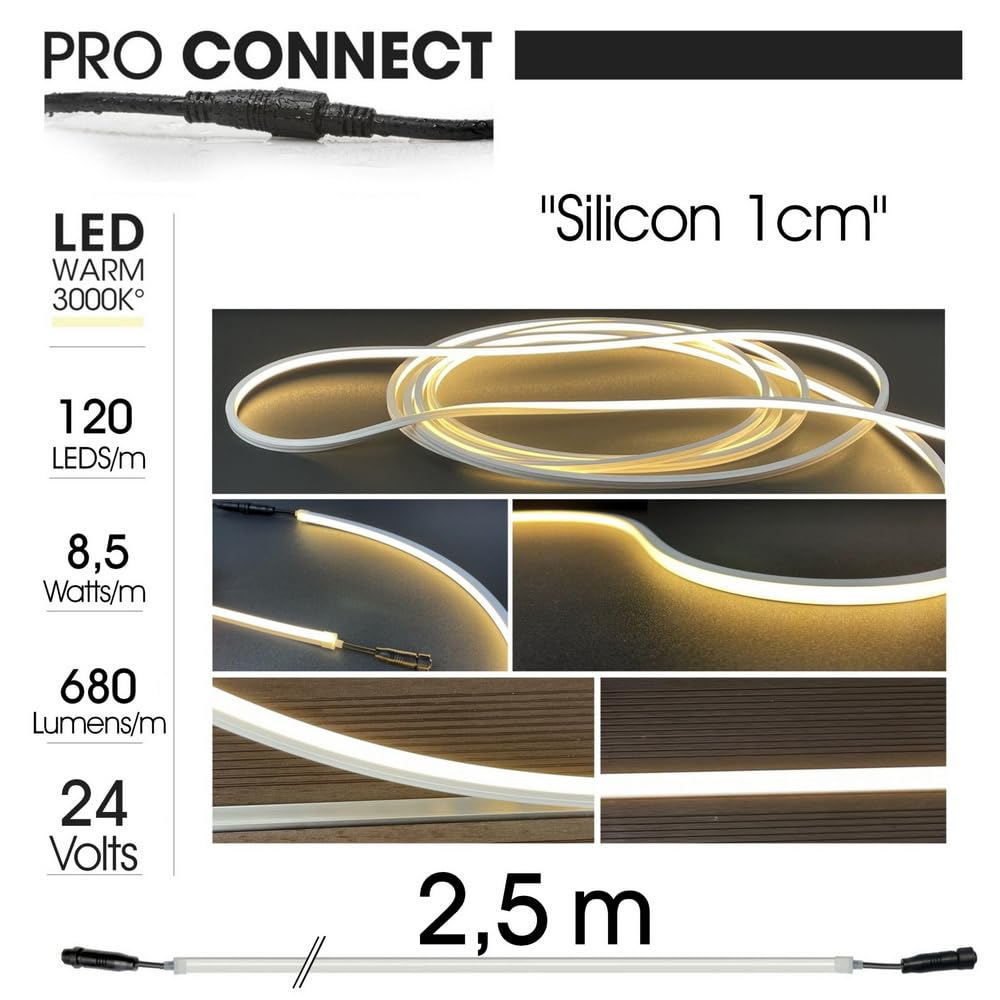 LED Streifen 2,5 m 230V warmweiß 1700 lm | IP67 wasserdicht | Flexibel kürzbar | Für Garten, Terrasse, Wege & Außenbeleuchtung