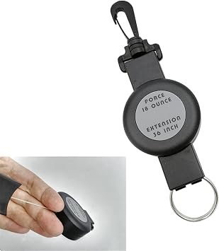 YXYX Kayak Replacement Accessories Marine Grade Diving Retractor Extend Up to 36 Inch Diving Retractable Lanyard Stainless Steel Hook for Kayak Storage, Transfer, Maintenance Color 1 Piece