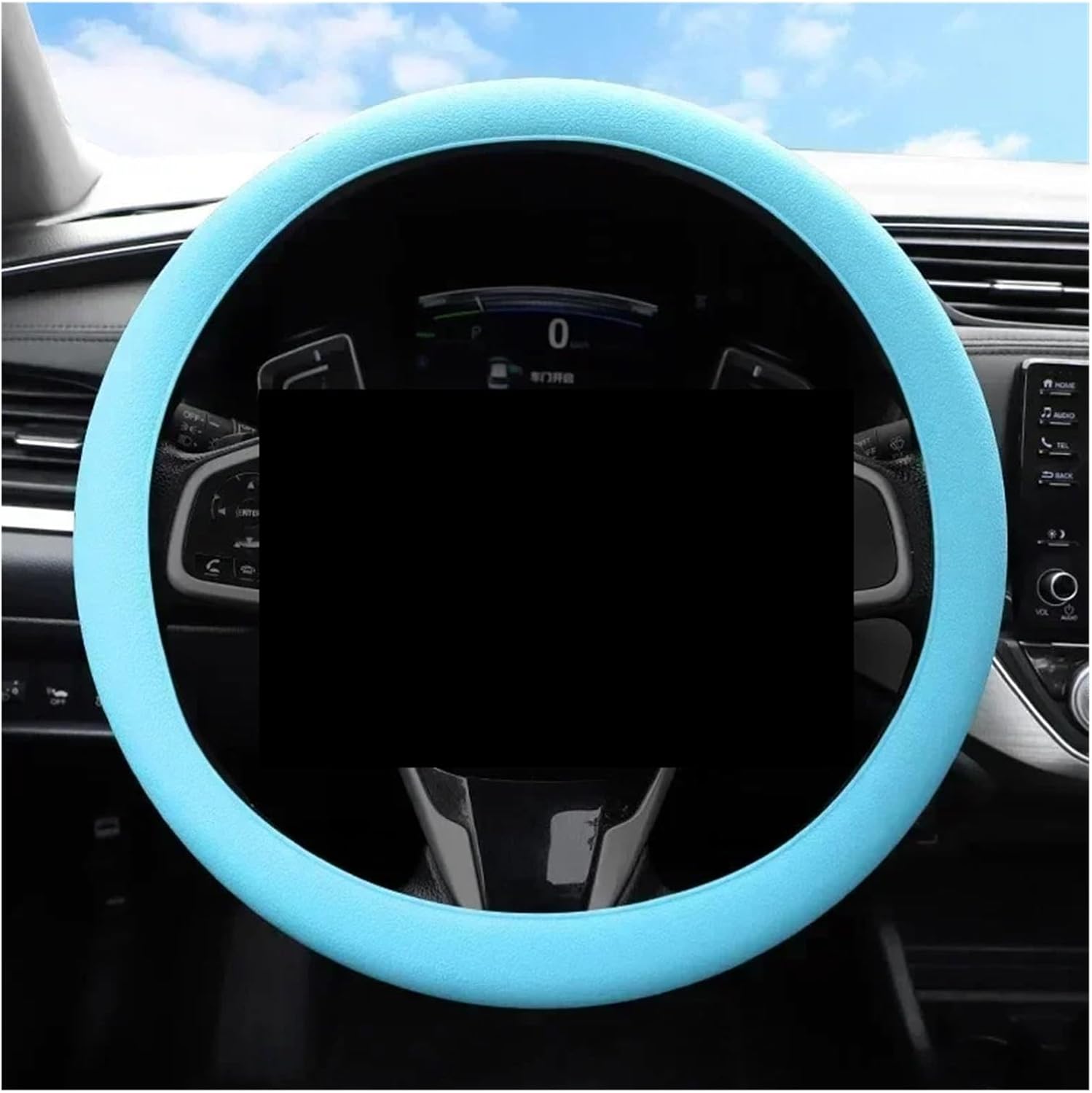 Car Steering Wheel Covers Silicone Steering Wheel Cover Comfortable Protector Breathable Car Accessories Interior Wheel Steering Protector(Black)