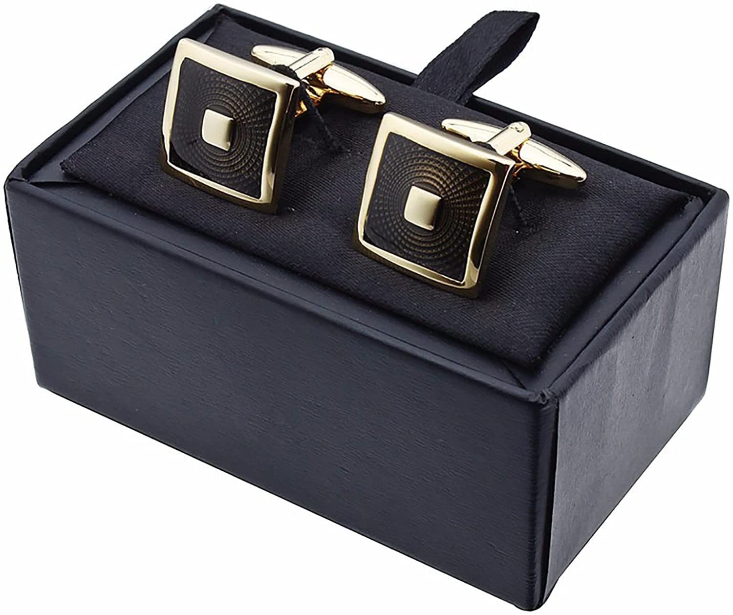 Trjgtas Gemelli da Uomo Stile Elegante Gemello Gemello Gemelli Lusso Smalto Nero Gioielli Uomo Camicia Gemelli Matrimonio Opportunità d'Affari, Gemelli Classici