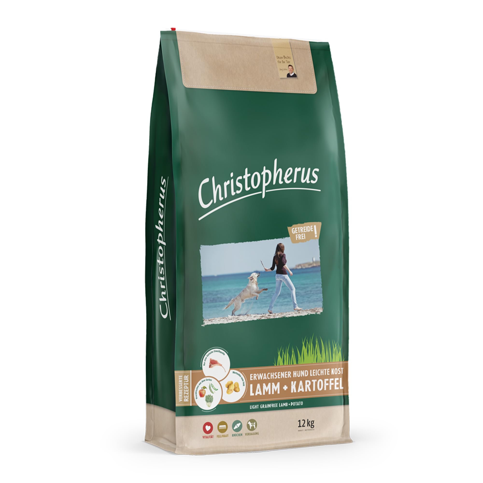 Christopherus Light Grainfree – Vollnahrung für ausgewachsene Hunde mit Übergewicht oder geringer Aktivität (12 kg)