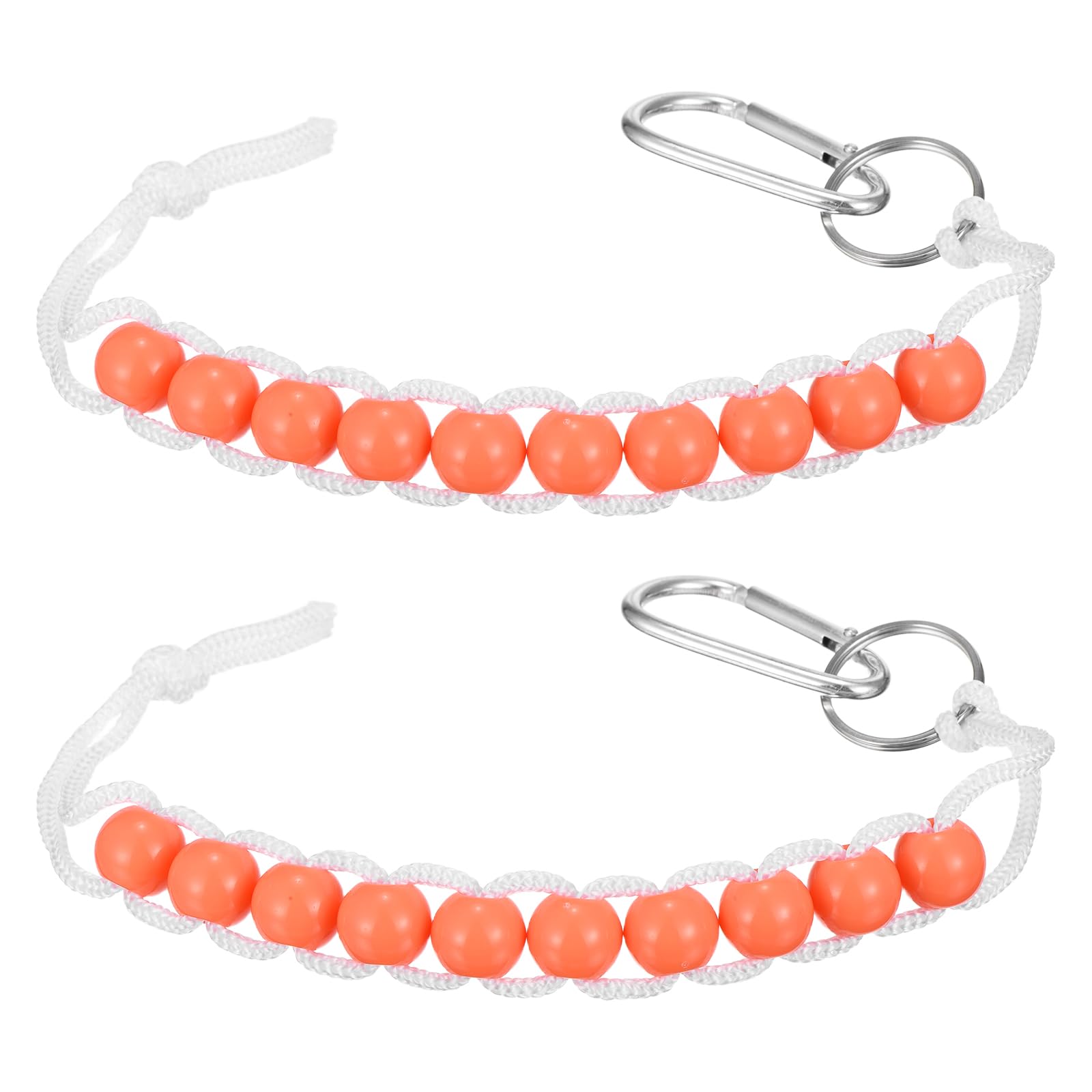 YELARXI Golf Beads Counter, Golf Ball Beads Bracelet Count Stroke Score Acrylic Sports Keeper Putting with Hook 2 Pcs & Orange -Fitting for (Golfer/Training/Practice/Competition)