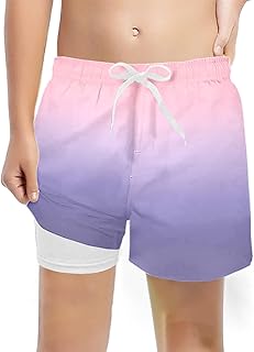 2025 Pantalones cortos para niños Unisex Moda Casual Bañador para niños con forro de compresión, pantalones cortos de baño elásticos