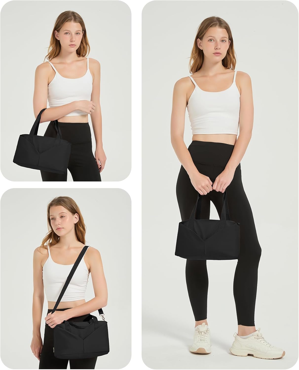 Ceneda Small Gym Bag for Women, 12 inch Mini Gym Bag with Wet Pocket, Lightweight Tote for Gym, Sport, Workout - Black - Image 7