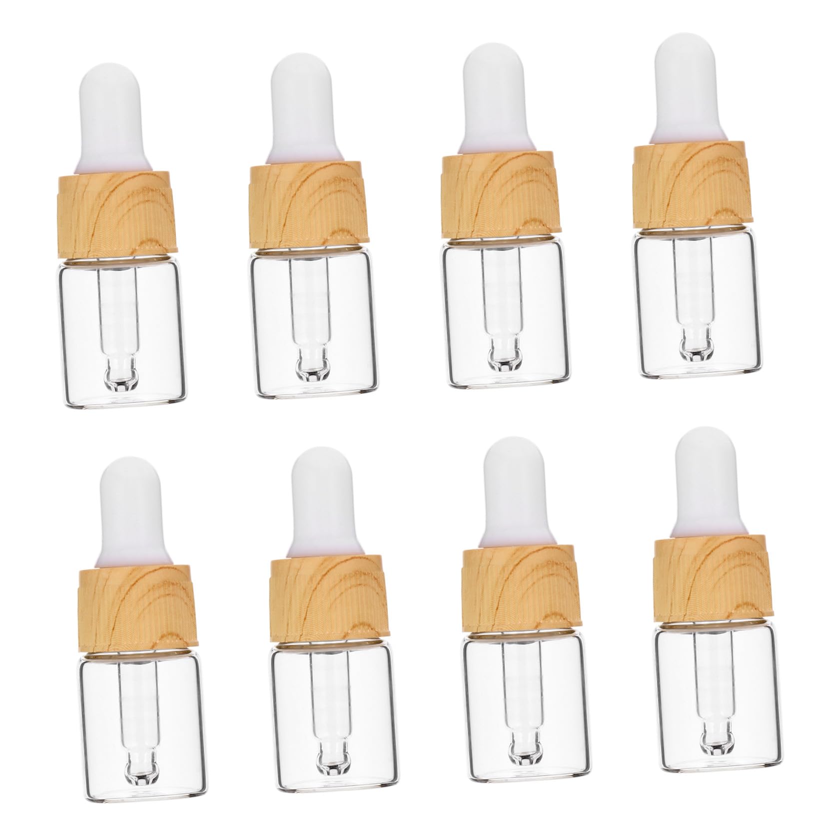 FOMIYES Piezas Cuentagotas de Vidrio de Grano de Madera gotero de 15ml Aceite Esencial para aceites Esenciales perfumes Botella pequeña Botella de Esencia de Vidrio Botella cuentagotas