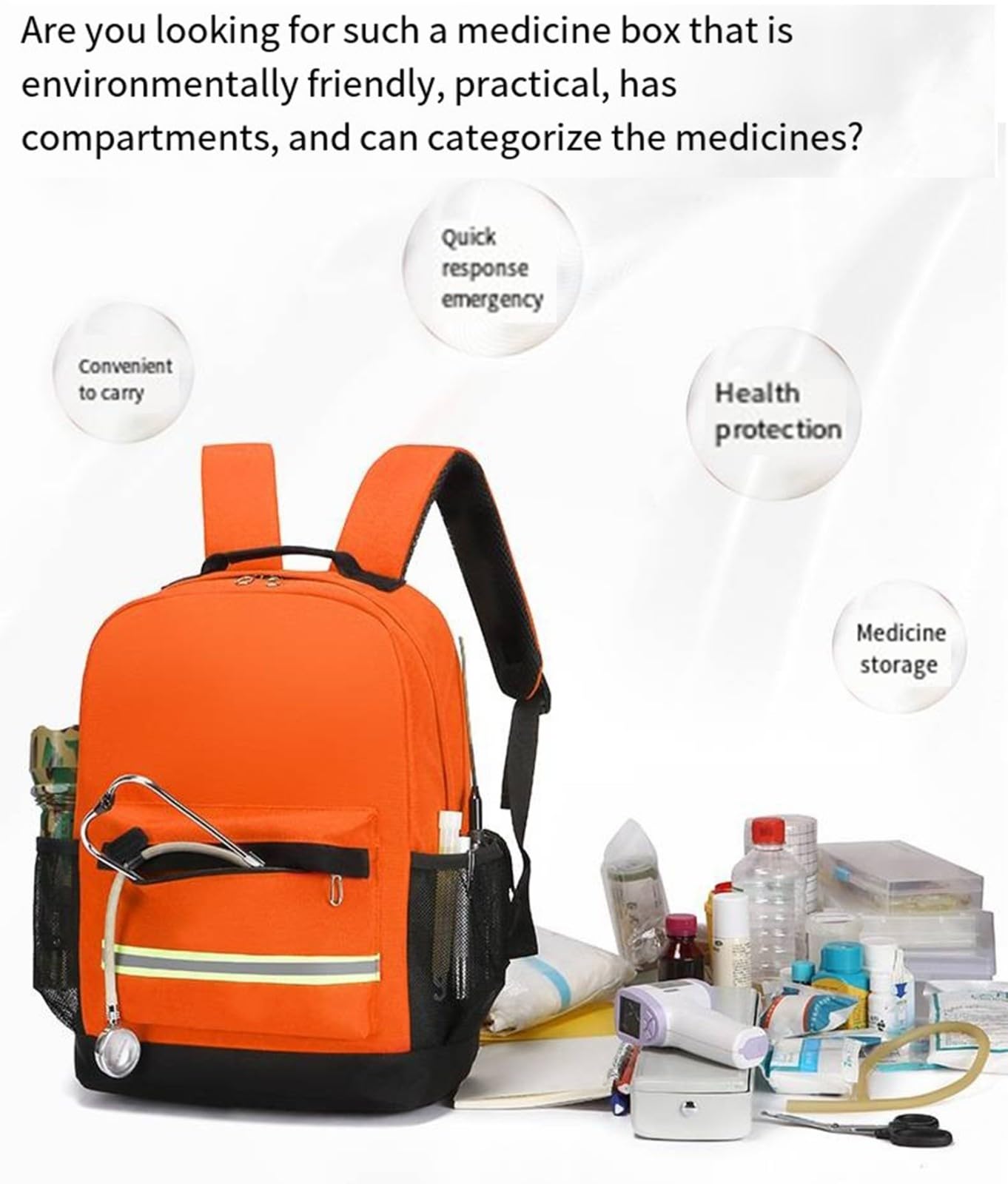 Sac À Dos Vide De Premiers Secours Sac À Dos De Survie, Trousse Secours, Légère pour Les Urgences À La Maison À L'extérieur Voiture Camping Lieu De Travail Randonnée Survie(Sac Uniquement) D