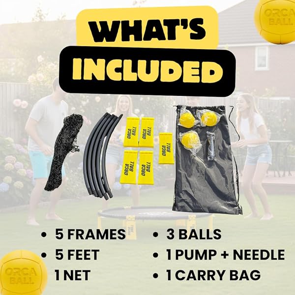 Roundnet Outdoor Game Set – Portable & Easy Setup Net with 3 Balls, Pump & Carry Bag – Durable Family Game for Beach, Park, Garden & Backyard – Fun for All Ages - 5