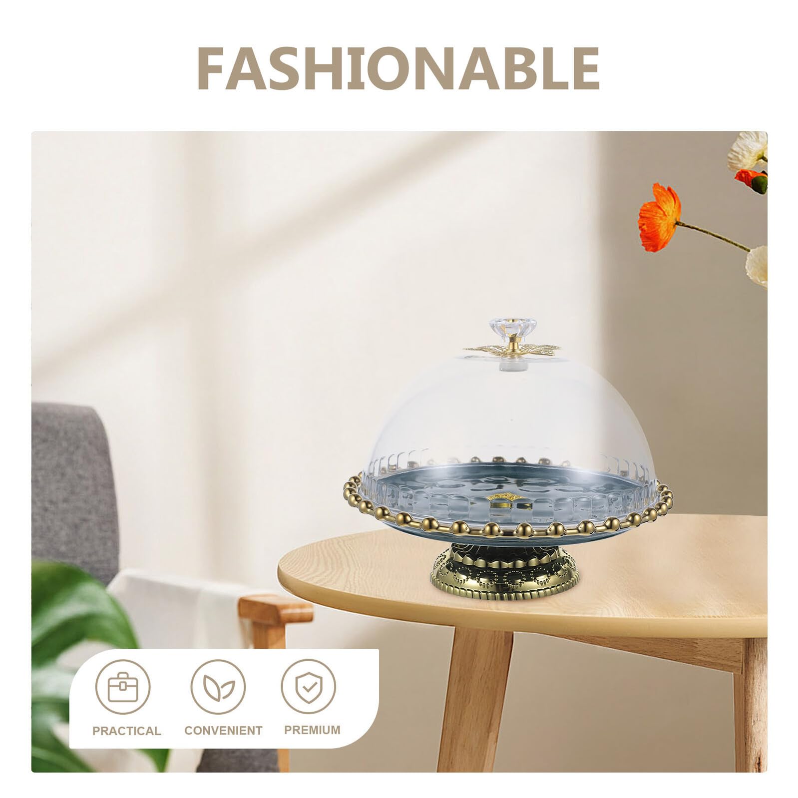 Plateau à Gâteau en Céramique Blanc 1 Set, Présentoir Élégant
