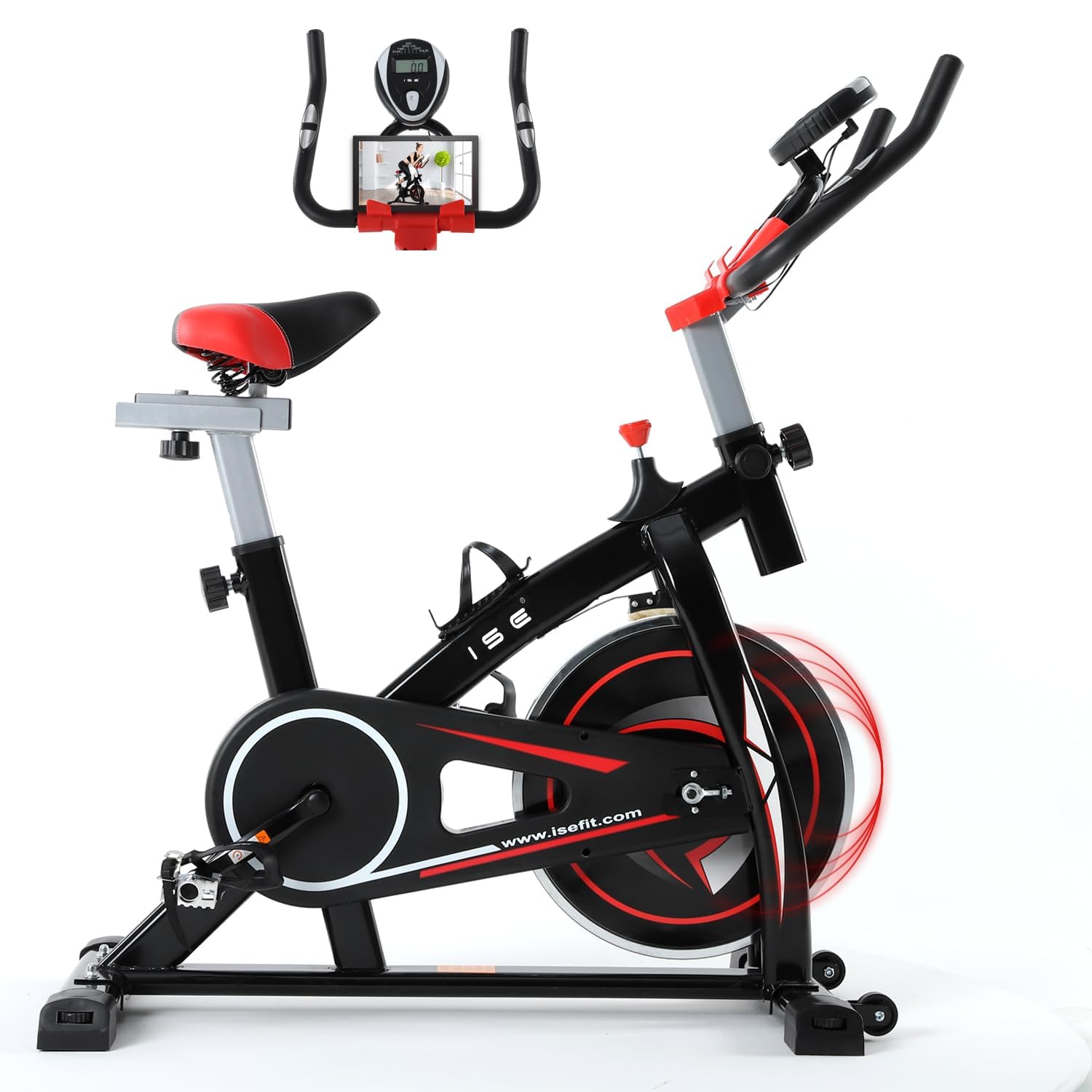 ISE Velo Appartement Volant d'Inertie 13KG Cardio Silencieux Réglable en Hauteur