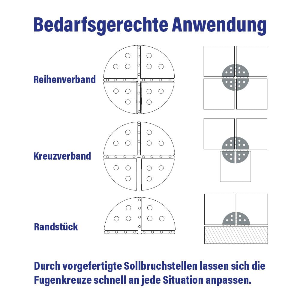 Karl Dahm Tellerfugenkreuze 3 mm, transparent 100 St. I Fugenkreuze mit Teller I Fliesenkreuze ideal für Keramikplatten & Naturstein I Fliesen Fugenkreuze 3 mm I Verlegehilfe & Fliesenzubehör – 12620