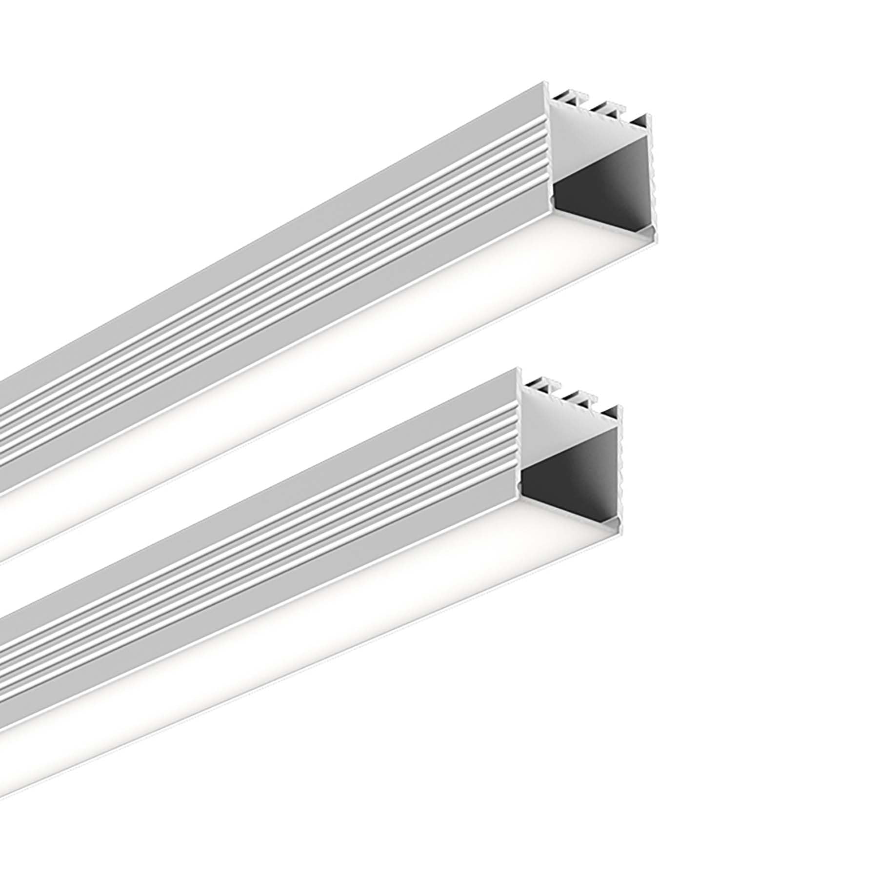 G.W.S® Surface Mounted LED Profile, 2-Pack Aluminium Channel for LED Strip Light, 1 Metre 35mmx35mm (111-M3535) — image 1