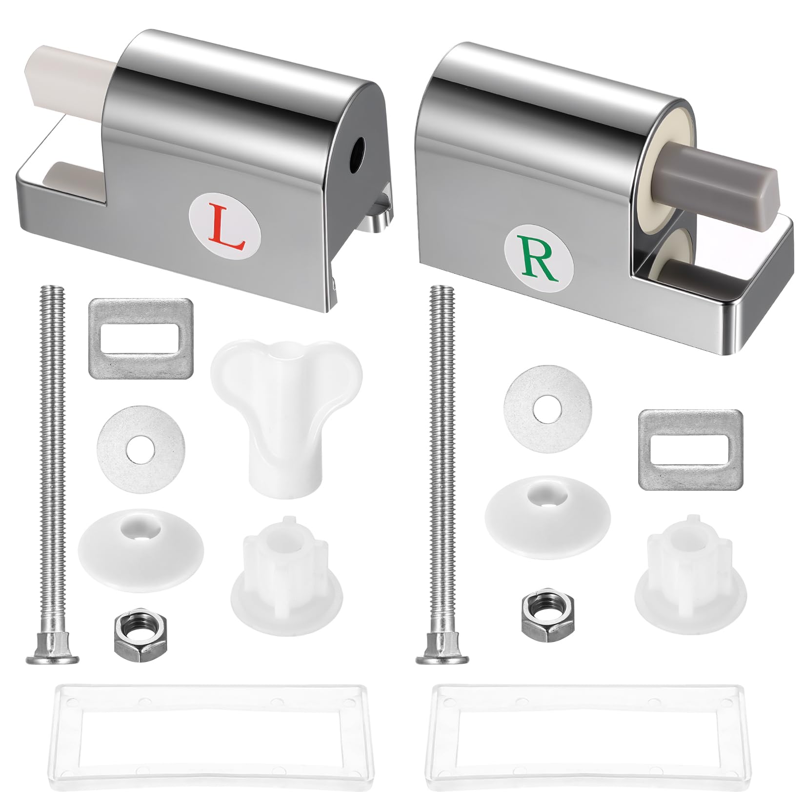 2 Ensembles de Fixation Universelle pour Abattant WC, Charnières de Rechange pour Abattant WC Softclose, Kit de Fixation Soft Close pour Abattant de Toilette, Charnières en Métal pour l'Installation