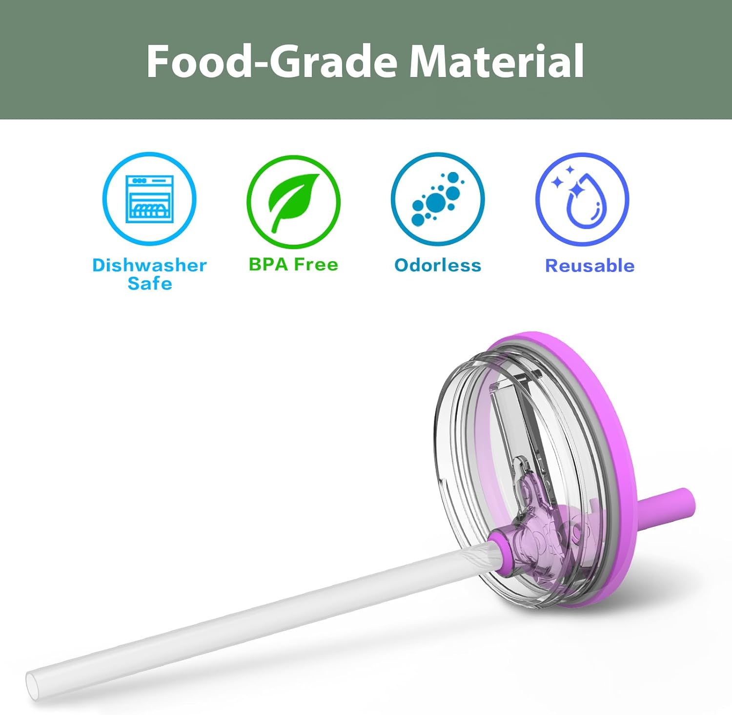 6 Pack Replacement Straw for Hydrojug Traveler 40 oz 32 oz 20 oz, Reusable Straws with Cleaning Brush for Hydrojug Traveler Tumbler Accessories, Dishwasher Safe - Image 5