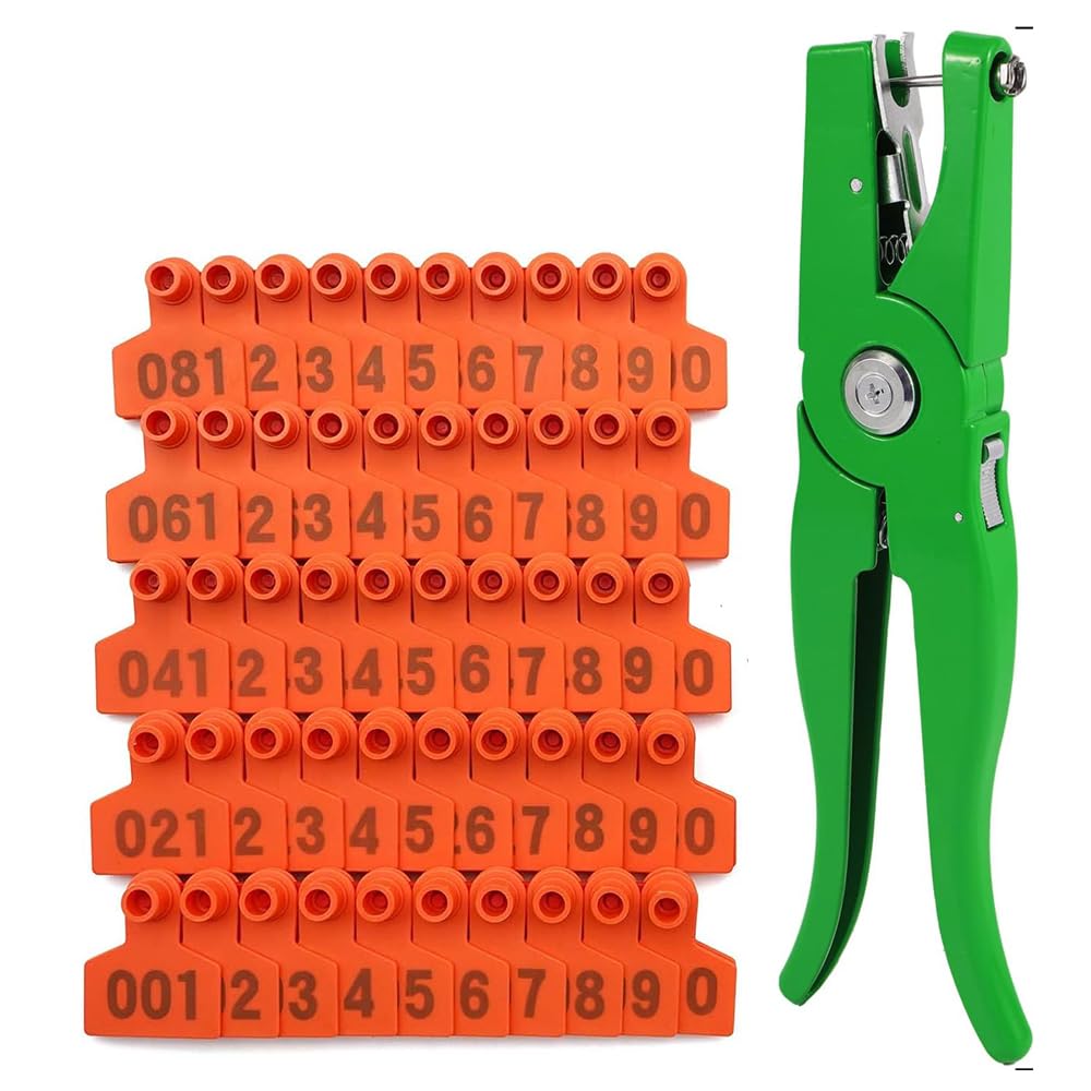 001-100/101-200/201-300/301-400/401-500 Numer Plastikowy zestaw do aplikacji uszu świńskich 101-200/201-300(Orange,201 300)