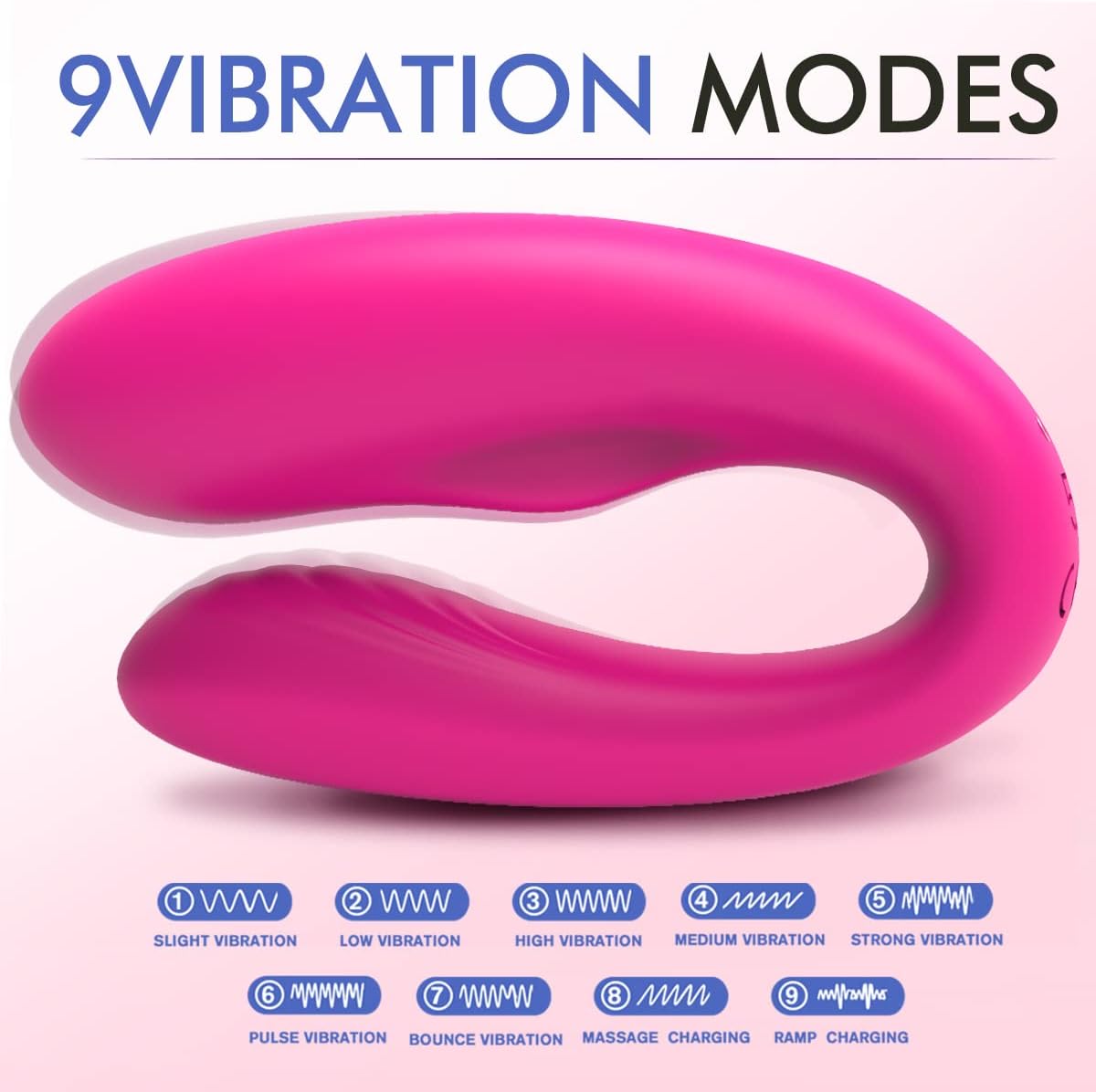 Remote Clitoral G-Spot Vibrator, Rechargeable Couples Vibrator, Clitoral Female Vibrator, Adult Sex Toy for Women Solo Play or Couples Fun, Vibrator with 9 Intense Vibrations, Rose Red