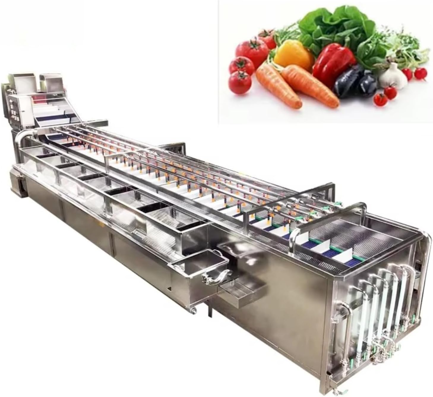 Customizable Leafy Green Bubble Washer, Lettuce Spinach Cleaning Machine - Commercial Fruit Vegetable Washer, Ideal for Salad Restaurant, Catering Business, Food Processing