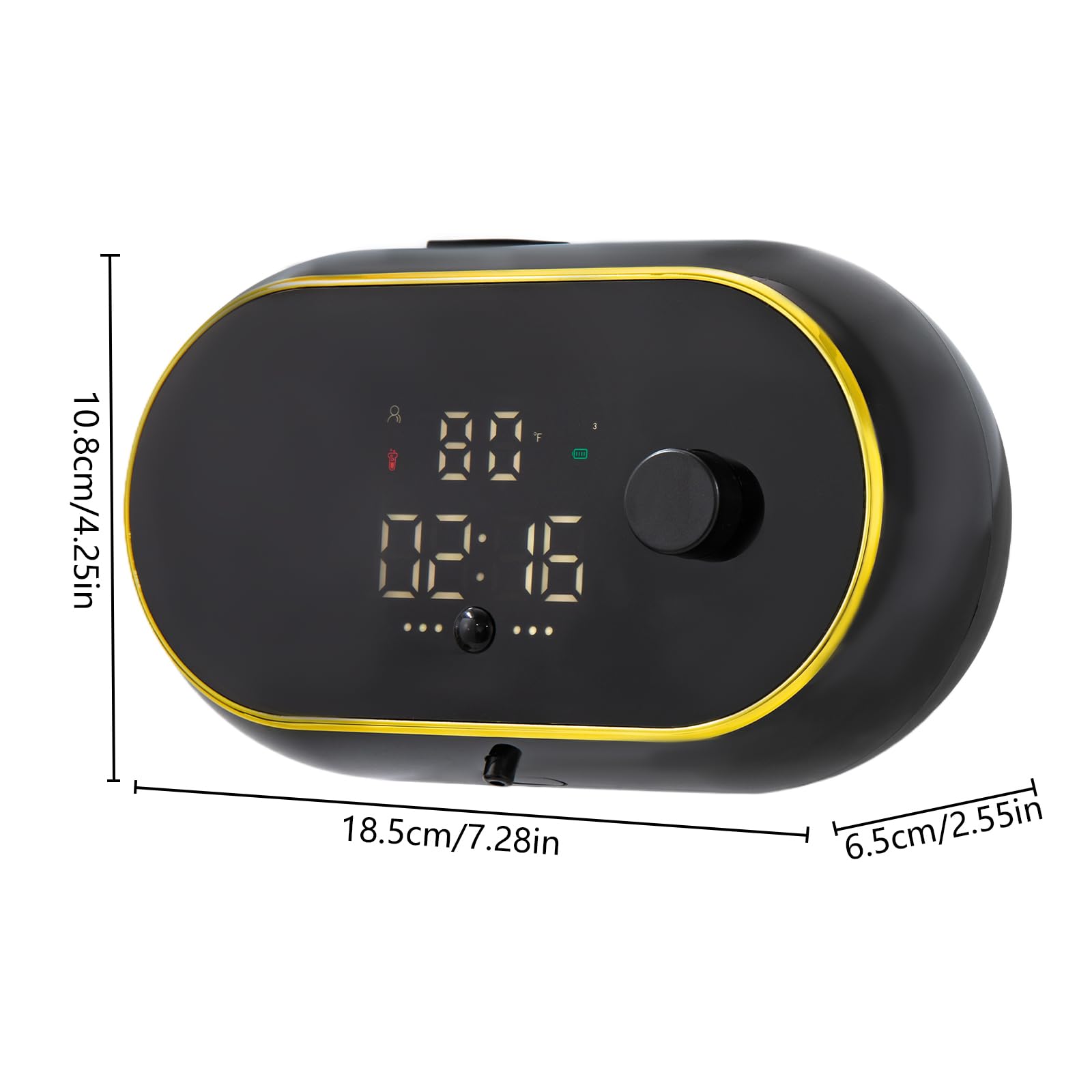 Distributore automatico di sapone in schiuma 450 ml USB C ricaricabile con display LCD Temperatura ora 3 livelli regolabile IPX5 impermeabile a parete sensore senza contatto