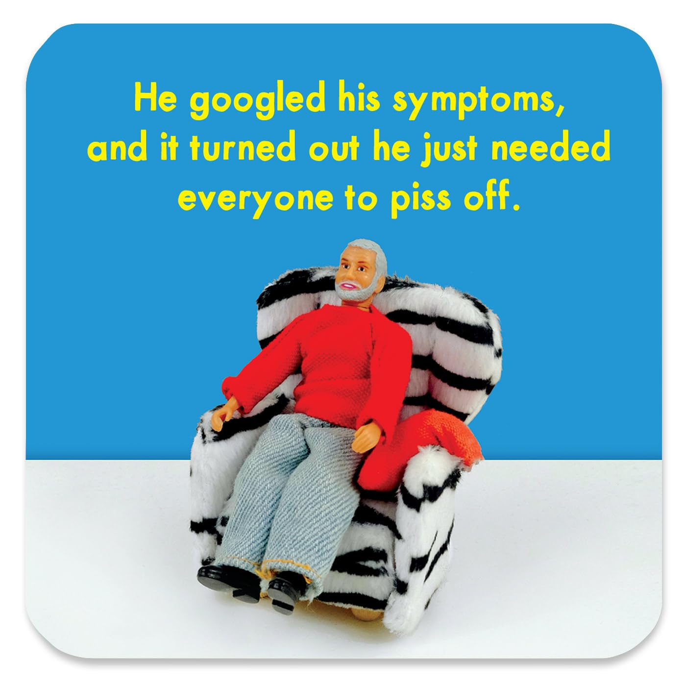 Bold & Bright - Funny 'He Googled Symptoms' Coaster - Small Gift Ideas For Her - Friends Birthday - Colleague Work Office - New Home Gift - Presents For Ladies Women - Sold By Brainbox Candy