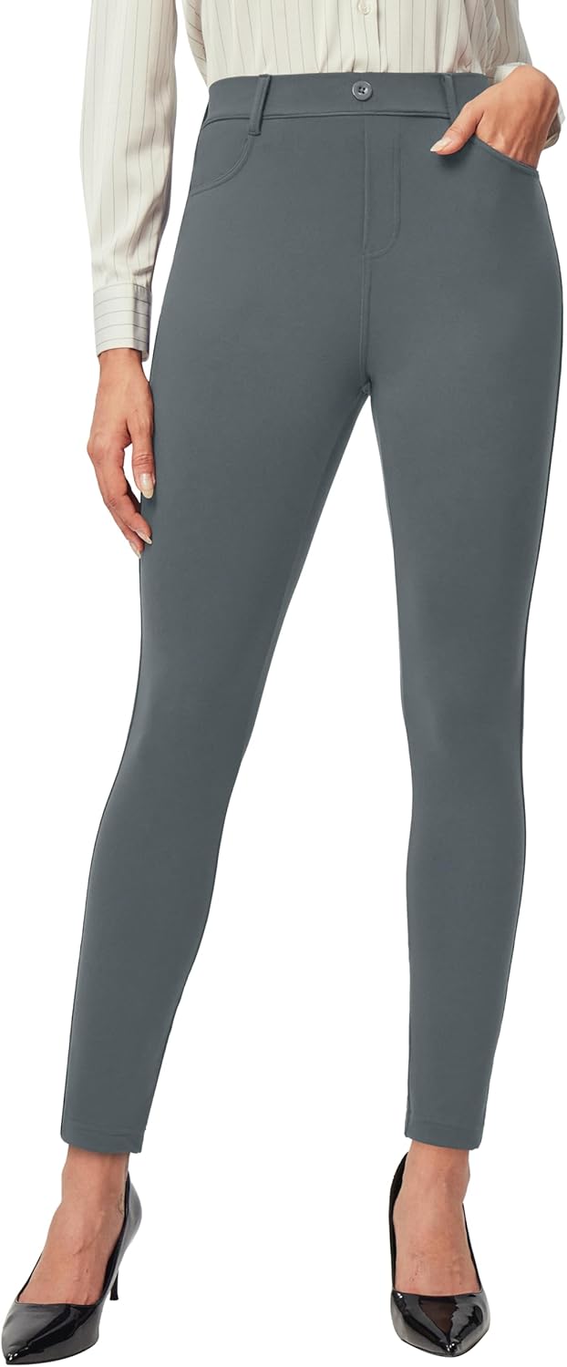 IUGA Stretchy Work Pants for Women Pull on Dress Pants for Women High Waisted Business Casual Outfits with 2 Pockets