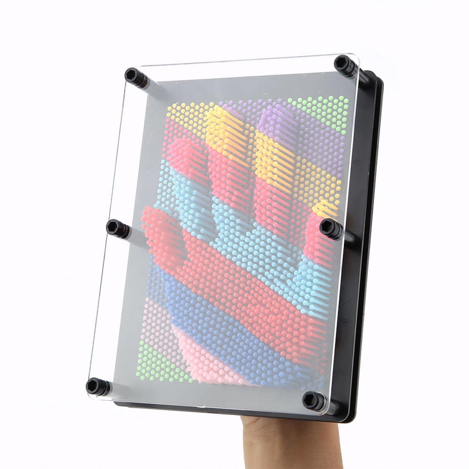 Pin Art Sensory Toy, 3D Pin Art Board Innovative Pinblocks Sensory Wall Office Adult Desk Toys Boundless Creativity for Children Art Children Projection Drawing Board(Black Large)