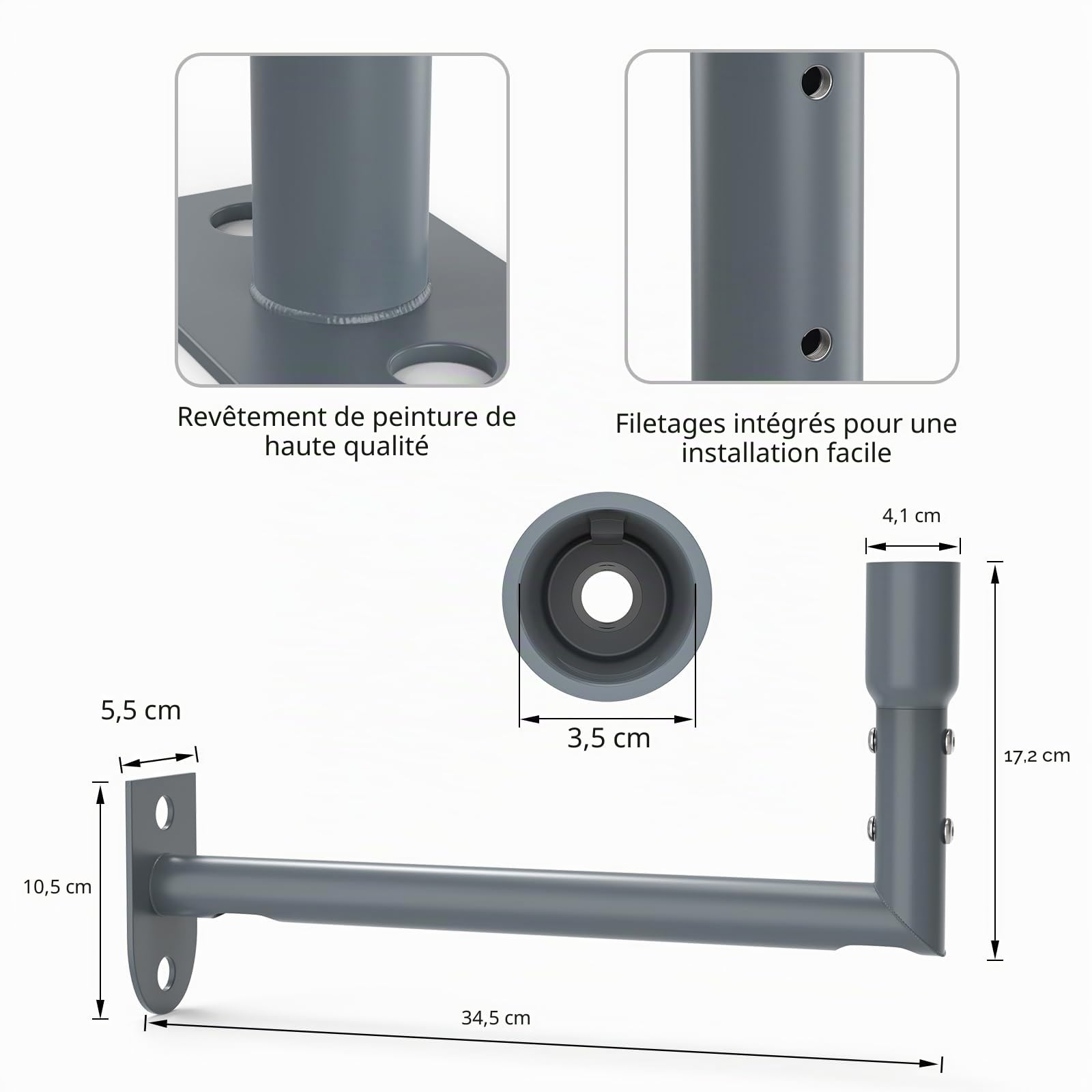 EDUP HOME Starlink Mount Starlink Support mural à angle vertical long pour toit Starlink, kit de montage Starlink pour kit Internet Starlink Satellite, compatible avec Starlink Dishy V2 6004