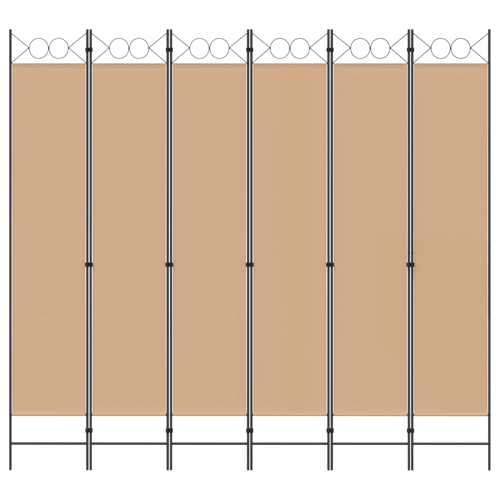 Paravent 6 pièces beige 240 x 220 cm en tissu pliable brise-vue polyvalent pour salon, chambre à coucher, bureau, balcon, occultant, séparation, autonome, intérieur et extérieur